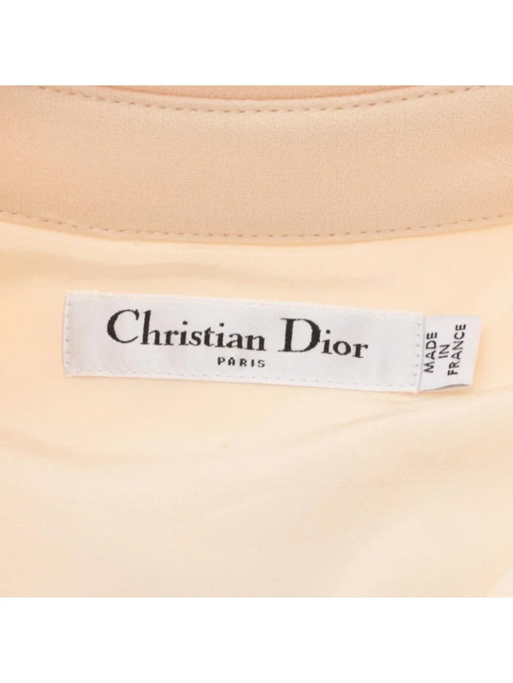 Dior Dress Short Sleeve Cream Wool Silk